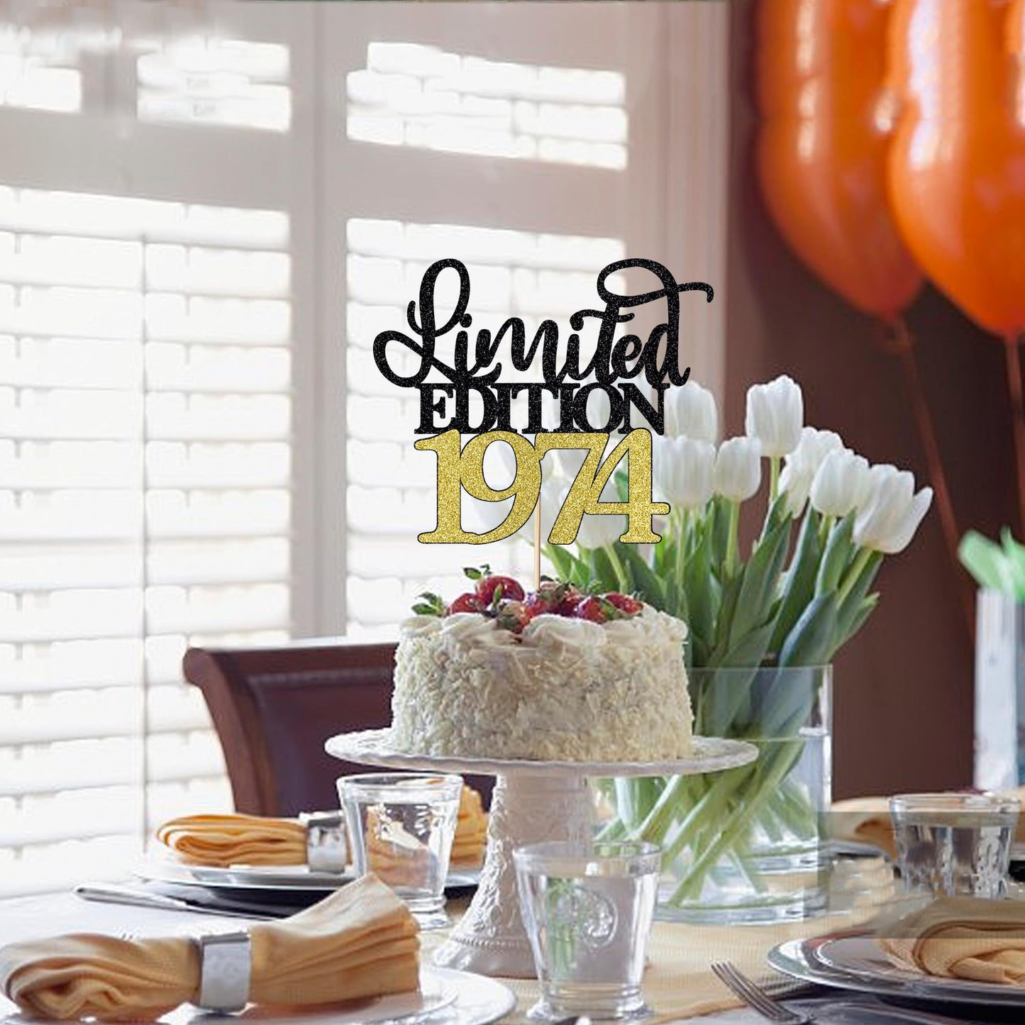 Leetaivie Limited Edition 1974 Cake Topper, Happy 50Th Birthday Cake Topper, Men And Women Cheer 50 Years /50 & Fabulous Cake De