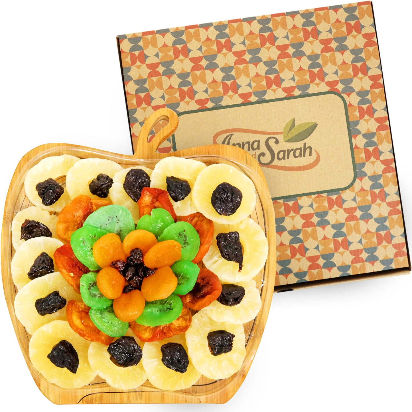 Anna And Sarah 2 Lbs Dried Fruit Gift Basket, Healthy Gourmet Fruit Box, Holiday Food Tray, Pineapple Ring, Dried Pitted Prunes,