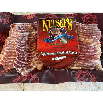 Nueskes Applewood Smoked Bacon, 1lb Pack, Premium Quality, Made in NC