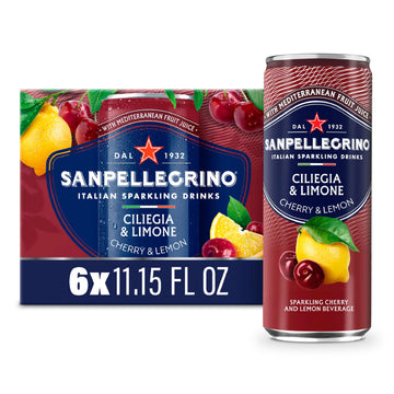 Sanpellegrino Italian Sparkling Drink Ciliegia and Limone, Sparkling Cherry and Lemon Beverage, 6 Pack