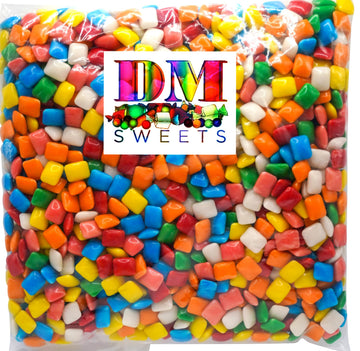 Mini Chicle Tab Gum - 2 lbs of Assorted Rainbow Colored Flavored Chewing Bubble Gum
