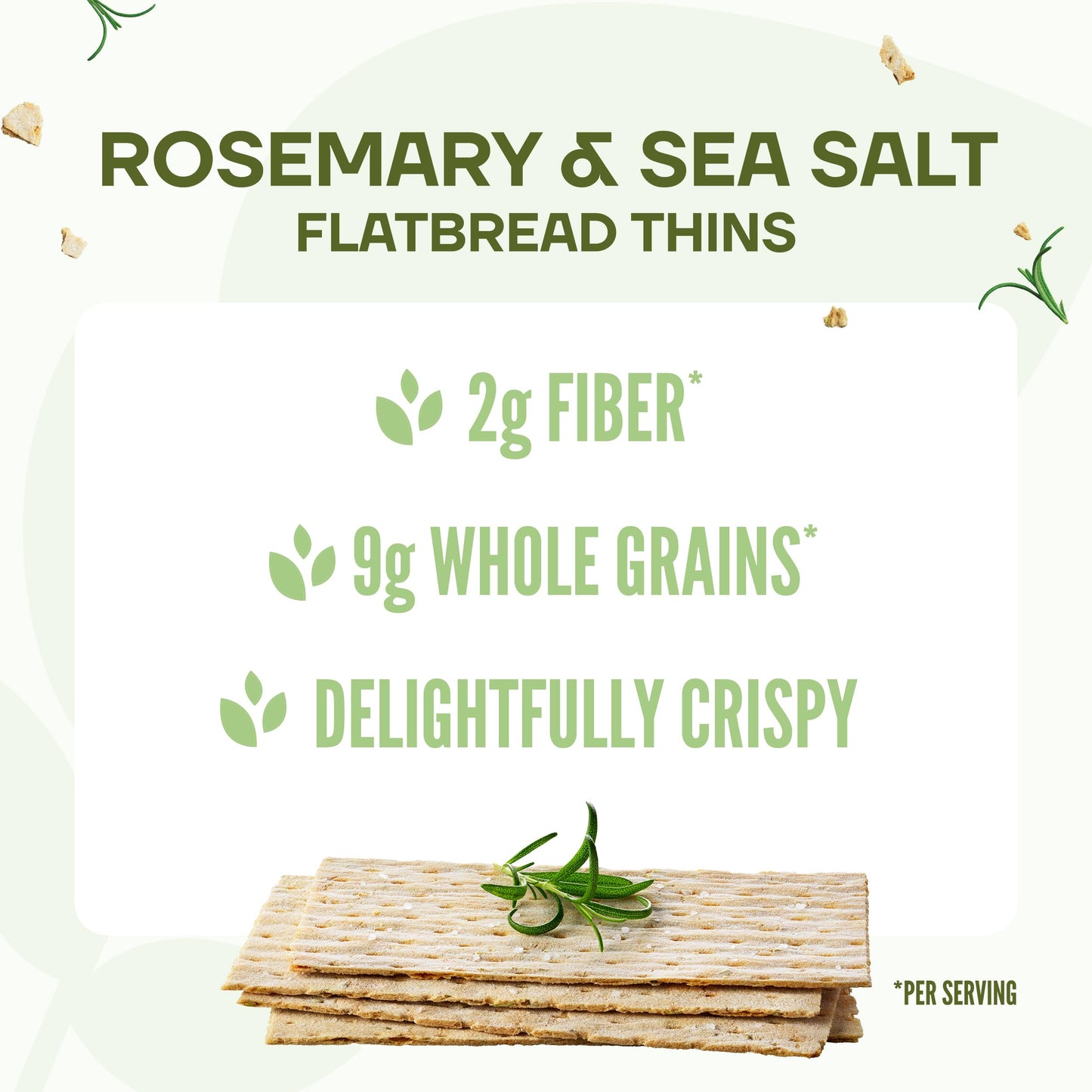 Wasa Rosemary & Sea Salt Flatbread Thins, Non-GMO  ers, 6.7 oz (Pack of 10)