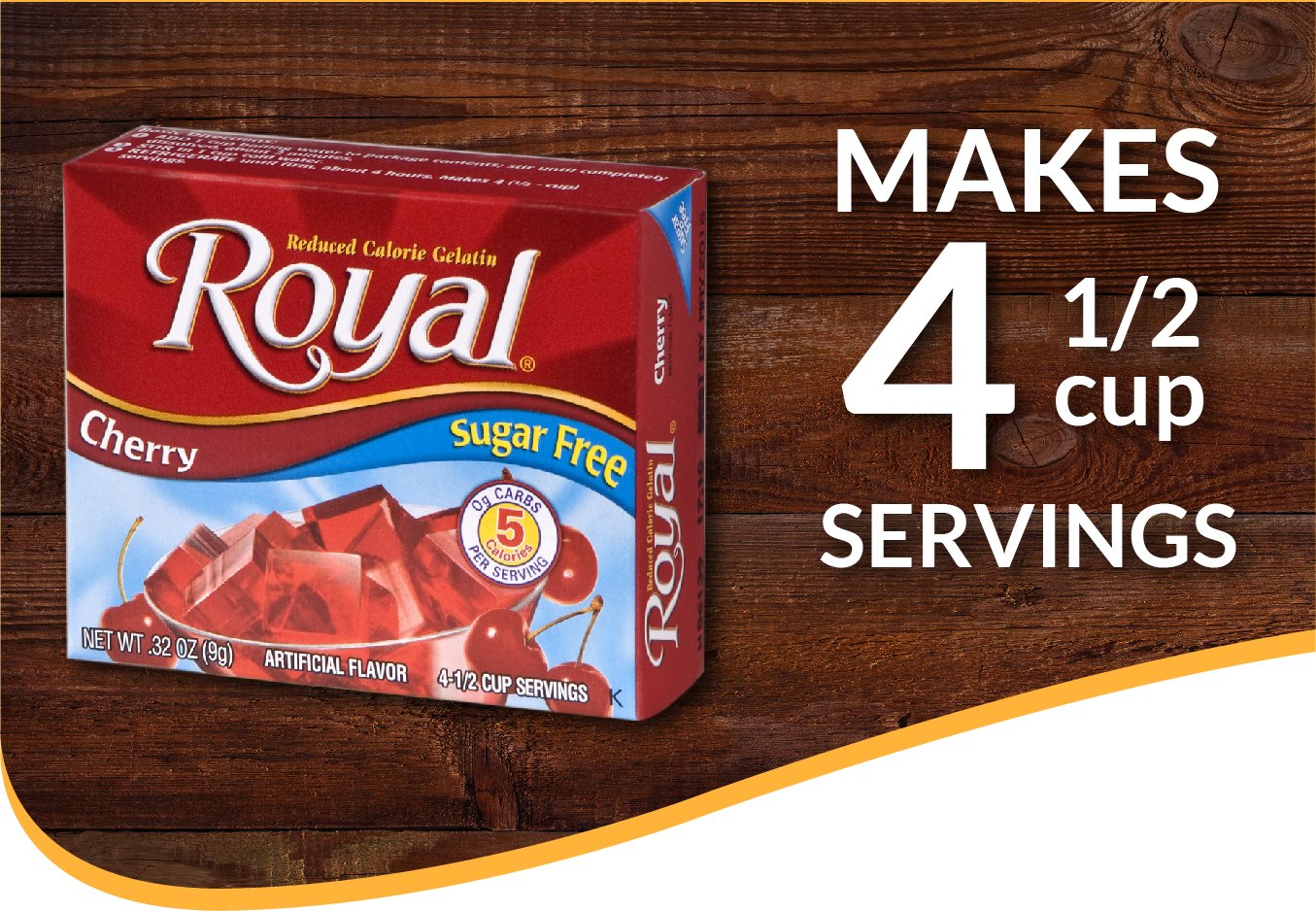 Royal Cherry Gelatin Dessert Mix, Sugar Free And Carb Free (12 - .32Oz Boxes)