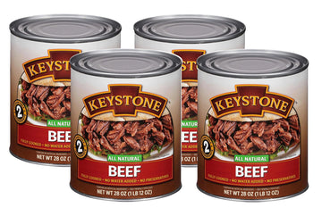 Keystone All Natural Canned Beef, Fully Cooked, 28 Oz, Gluten Free, Pack of 4