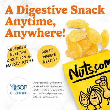 Nuts.Com Crystallized Ginger Pieces - Premium Crystallized Ginger Slices - Spicy & Sweet Candied Ginger Pieces - Dried Ginger Ch