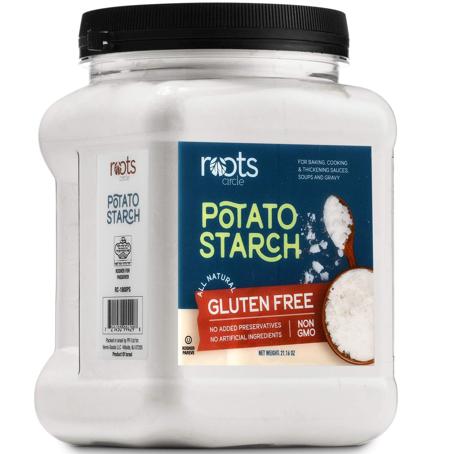 Roots Circle Gluten-Free Potato Starch | 1 Pack Of 21Oz Jar | No Preservatives Or Artificial Ingredients | Kosher For Passover T