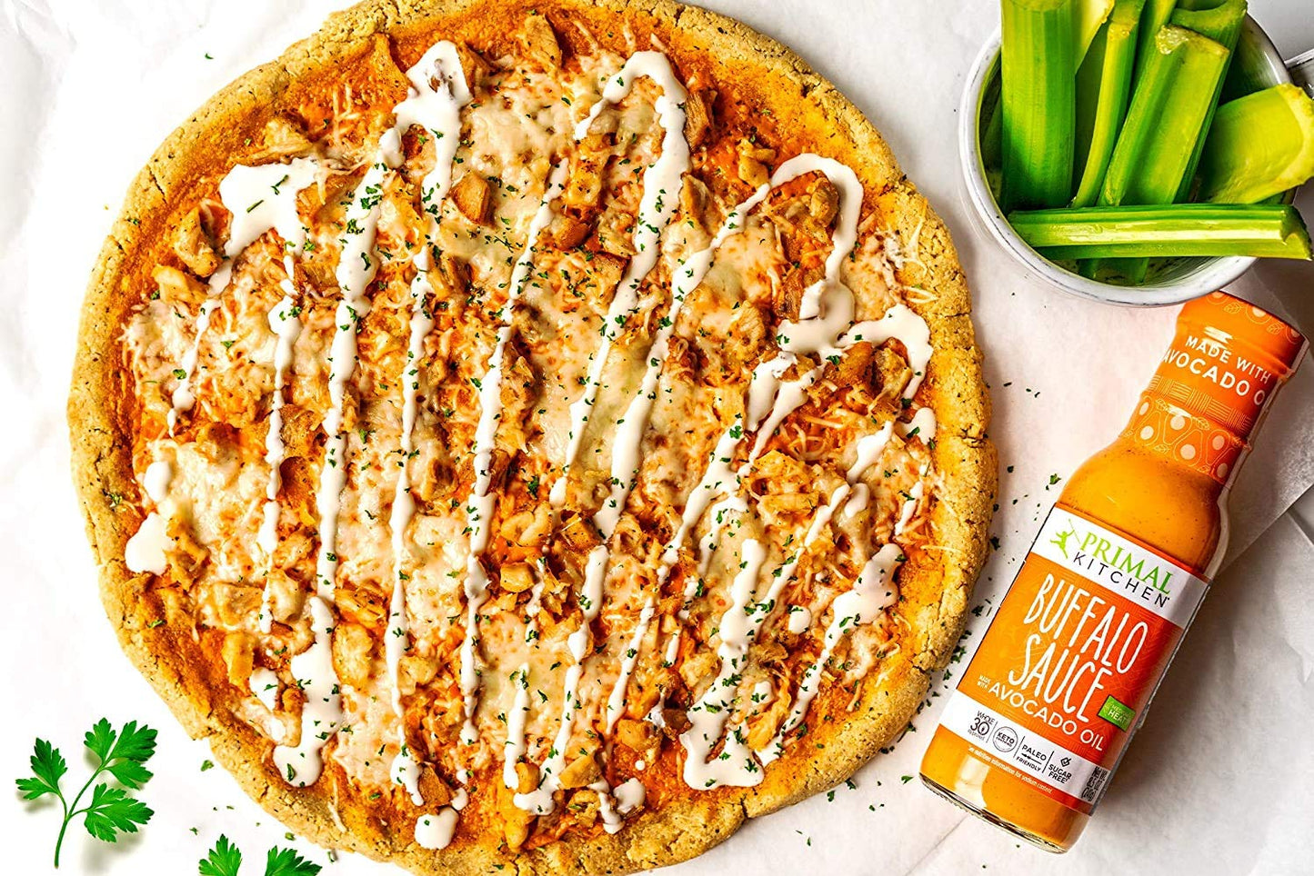 [Pack of 2][Free Measuring Spoon] Primal Kitchen Buffalo Sauce, No Dairy, Whole 30 Approved, Keto & Paleo Certified - Family Siz