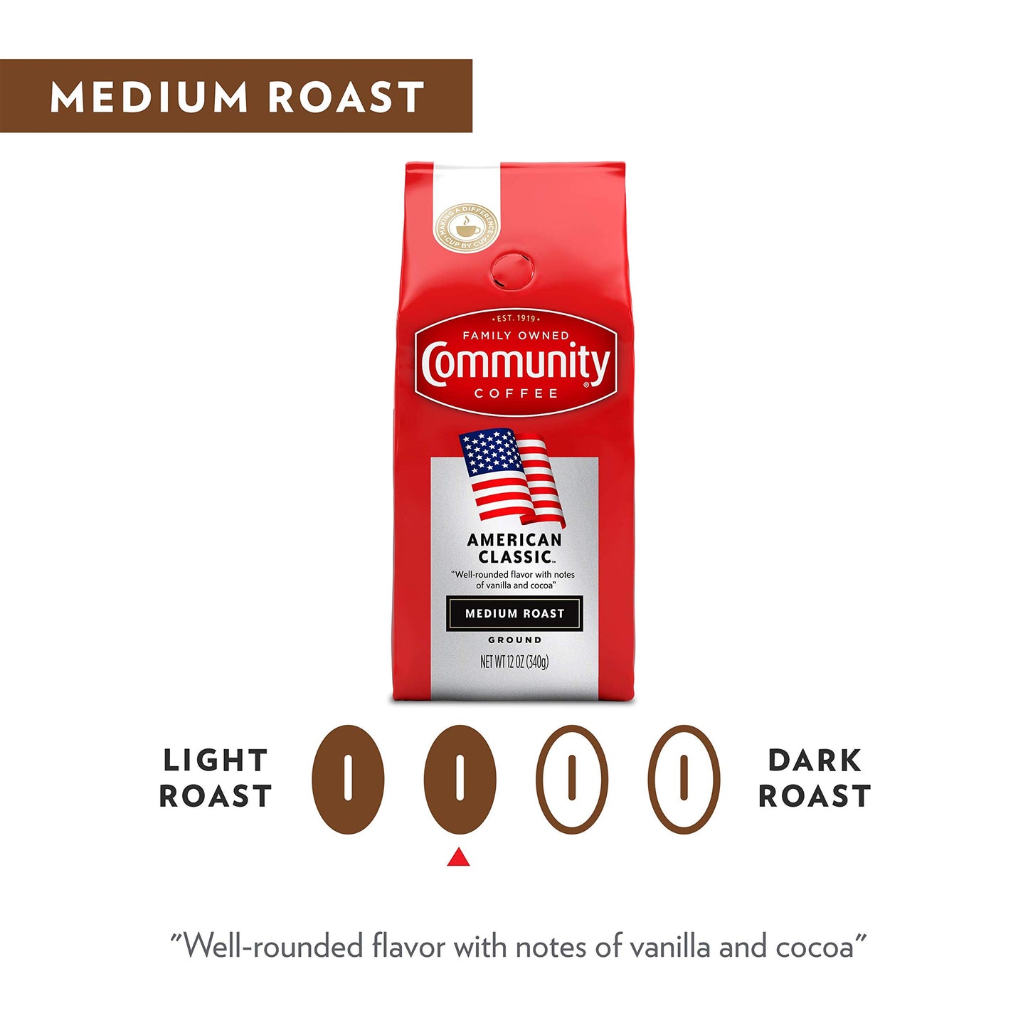 Community Coffee American Classic Ground Coffee, Medium Roast, 12 Ounce Bag (Pack Of 1)