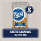 Kars Nuts Salted Cashews, 3 oz Individual Snack Packs - Bulk Pack of 12, Gluten-Free Snack Mix