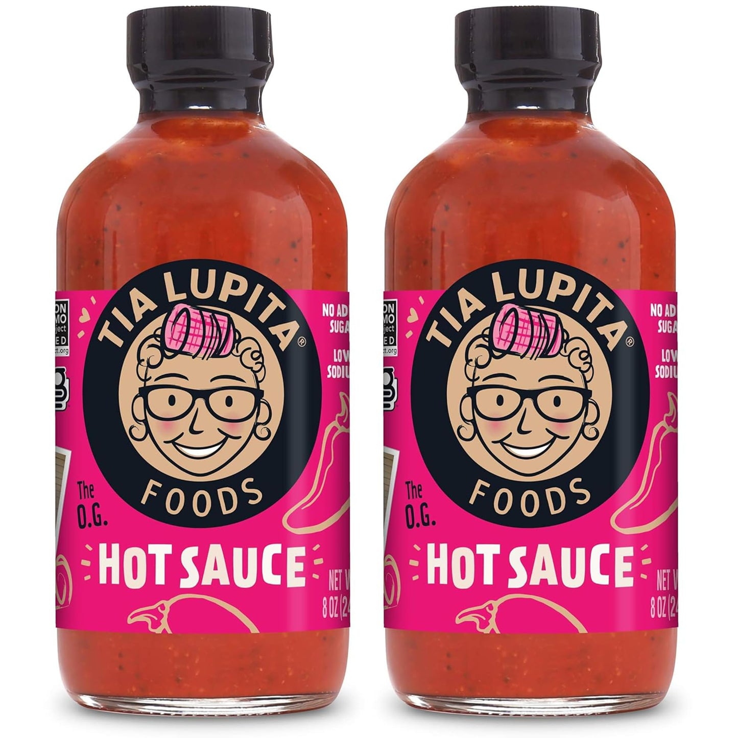 Tia Lupita Hot Sauce 8 Oz (Pack Of 2) - Flavorful Heat, Medium Spice With Smoky-Sweet Flavor - Gluten-Free, Non-Gmo, Sugar-Free,