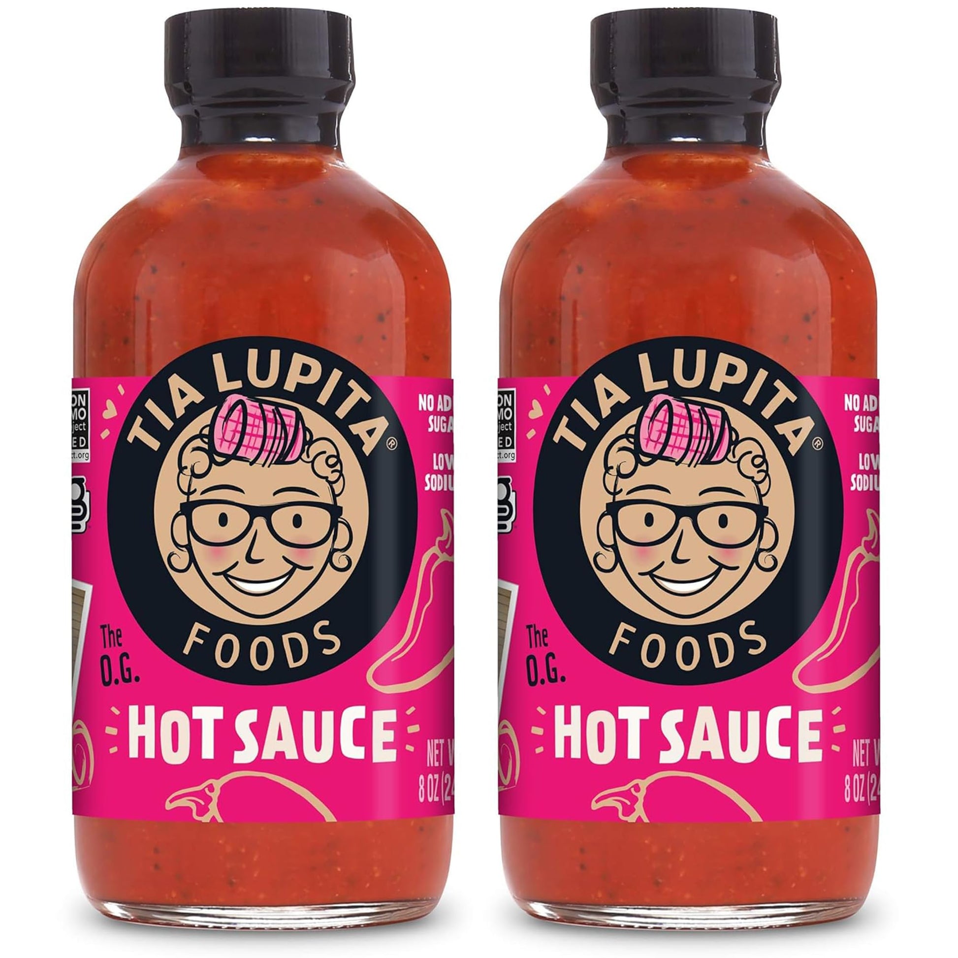 Tia Lupita Hot Sauce 8 Oz (Pack Of 2) - Flavorful Heat, Medium Spice With Smoky-Sweet Flavor - Gluten-Free, Non-Gmo, Sugar-Free,