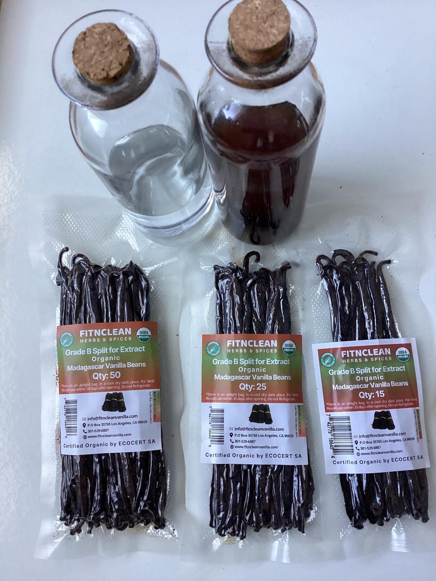 50 Split Organic Madagascar Vanilla Beans Grade B| 5-7 For Extract By Fitnclean Vanilla| Spirit-Inspired Flavor Non-Gmo Pods For Paste
