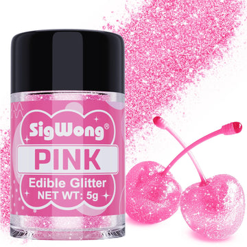 Pink Edible Glitter - 5g Food Grade Cake Decorating Shimmering Glitter, Edible Sprinkle Luster Dust for Drinks, Chocolates, Fond