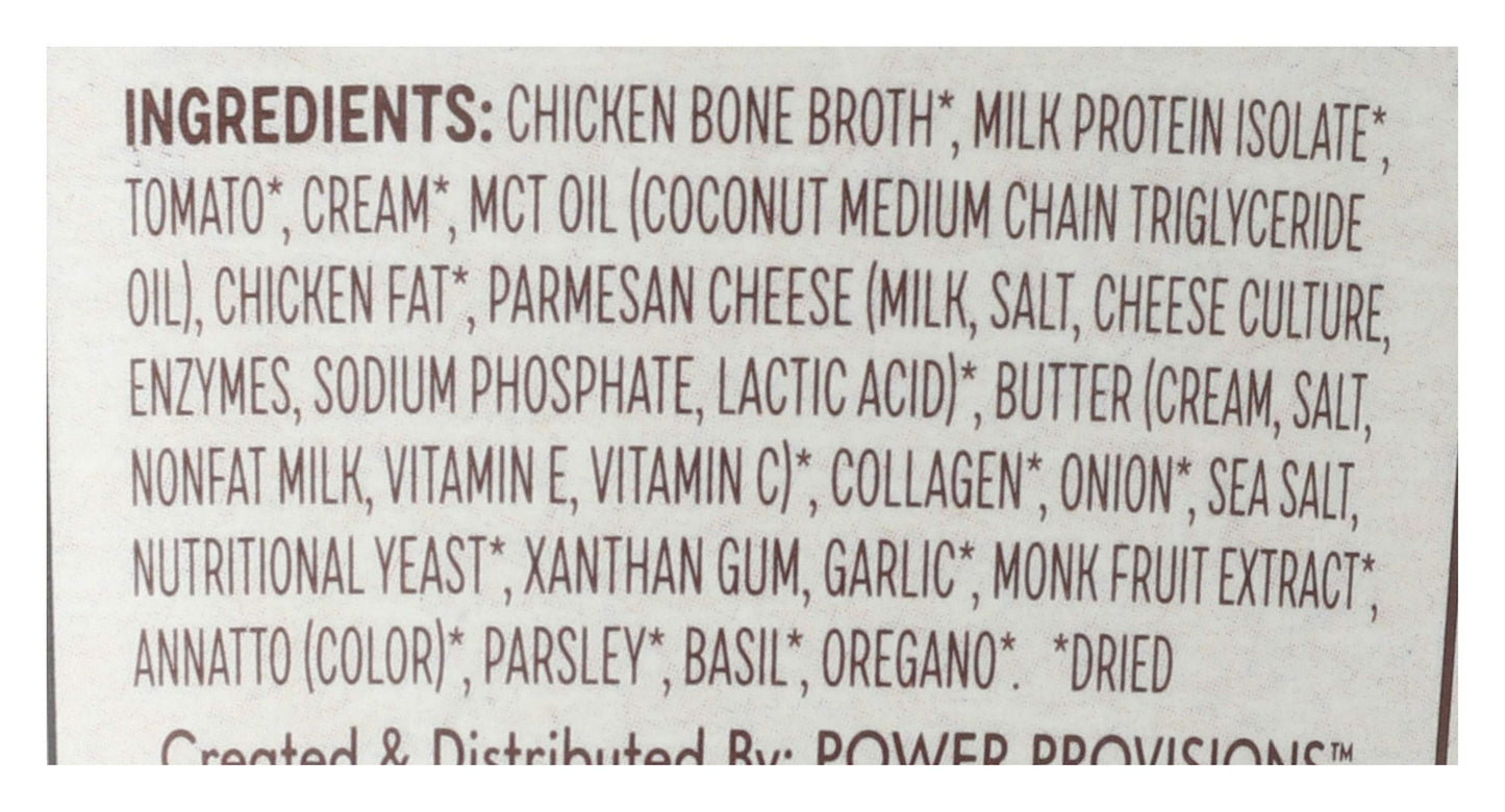 Power Provisions Keto Creamy Tomato Bone Broth Soup Cups - Instant Soup Cup - Collagen Infused - Gluten Free Soup - 1.2 oz. - Pa
