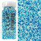 PhilaeEC Blue and White Nonpareils Sprinkle 2mm Mini Peals Sprinkle Edible for Cake Decoration Cupcake Topper Cookie Baking Deco