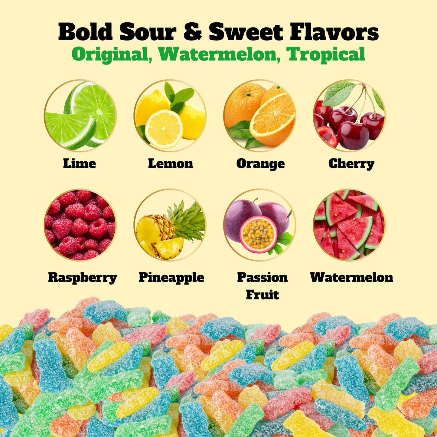 Snack Mountain Assortment Of Sour Patch Kids Treat Size (25 Packs) Original Tropical Watermelon