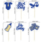 Gyufise 24Pcs Baby Shower Cupcake Toppers Glitter Tie Onesie Baby Bottle Oh Baby Cupcake Picks It'S A Boy Cake Decorations For B