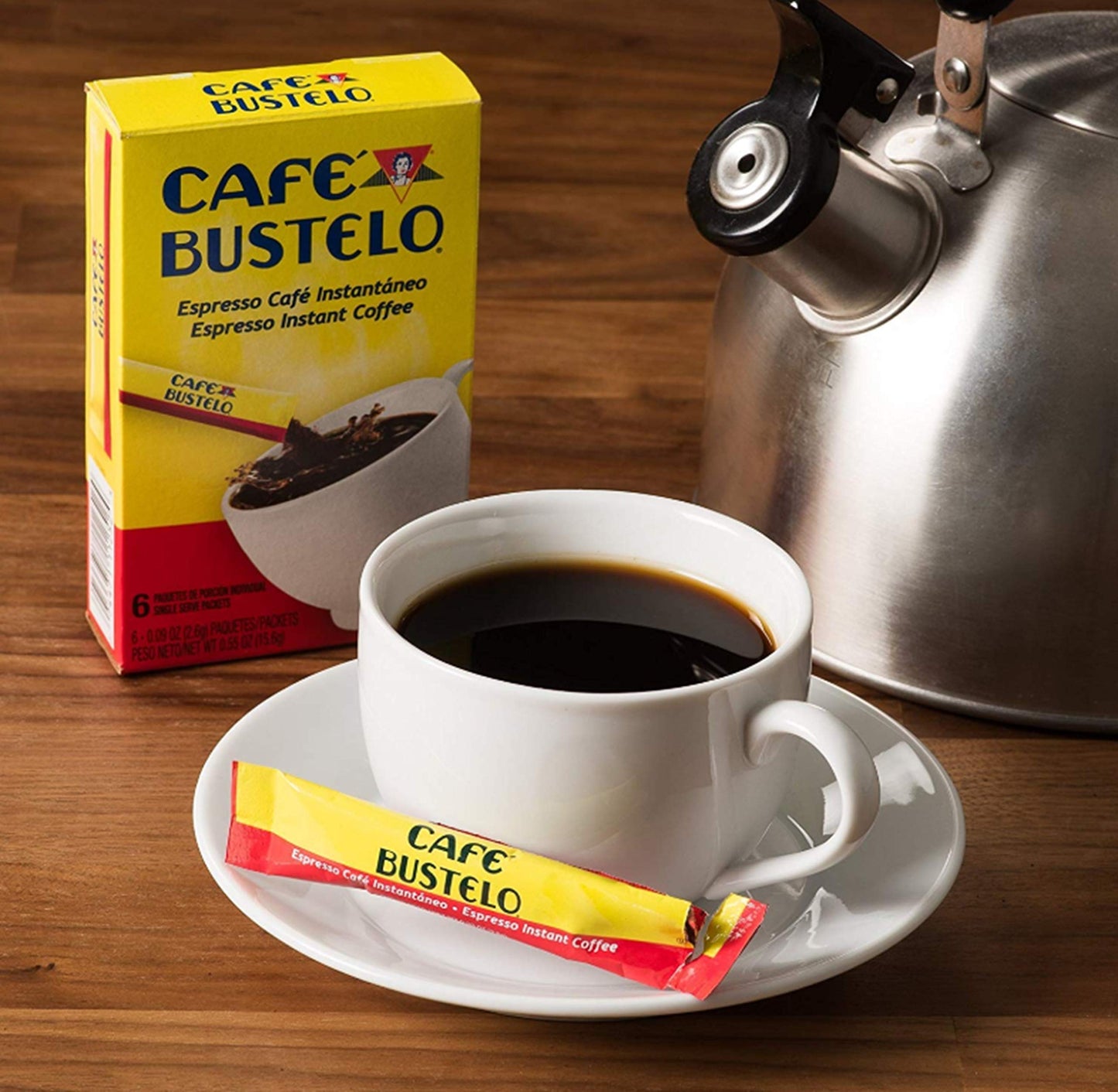 Caf   Bustelo Espresso Style Dark Roast Instant Coffee, 6 Count Single Serve Packets