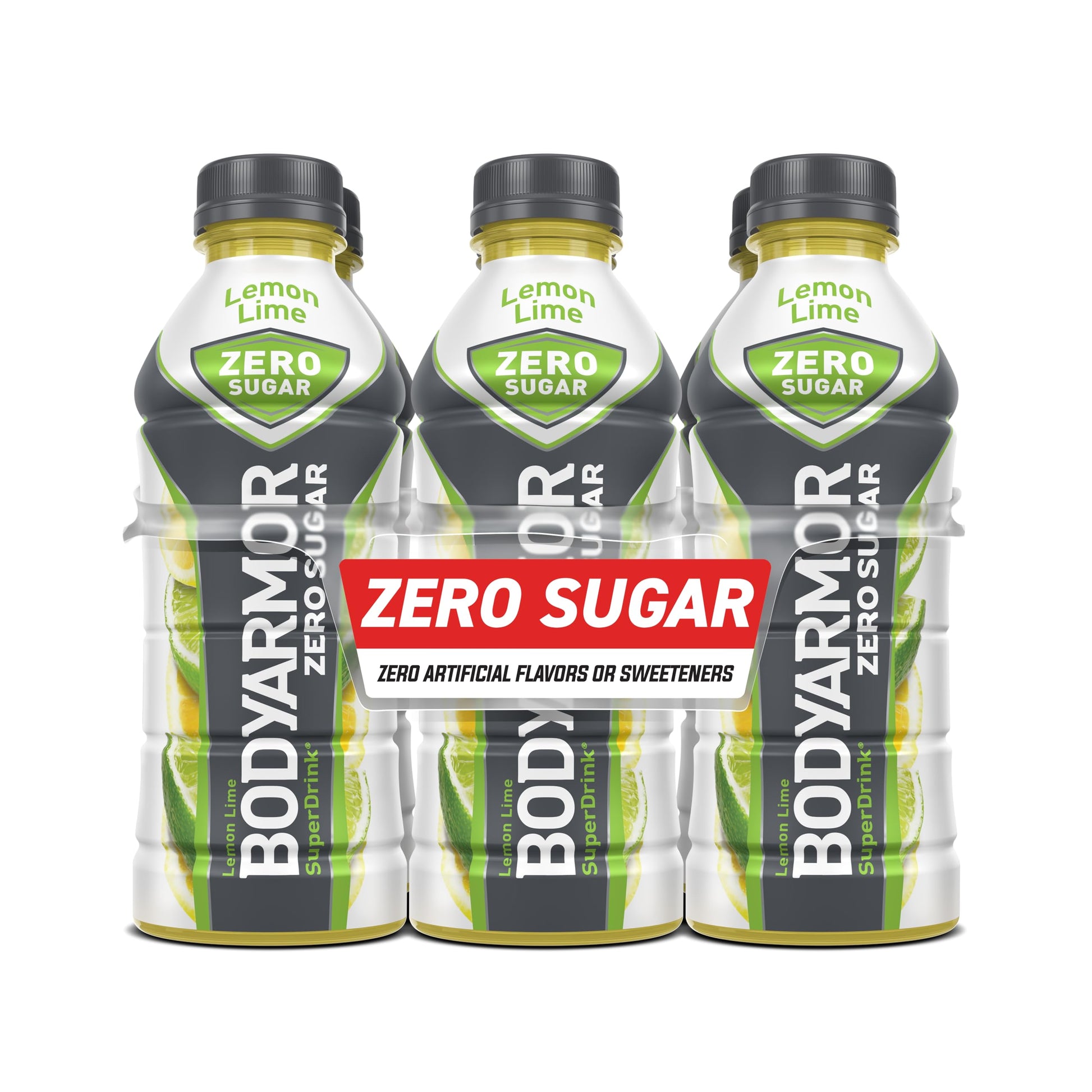 BODYARMOR Zero Sugar Lemon Lime Sports Drink, Sugar Free, Low-Calorie, 20 fl oz (Pack of 6)