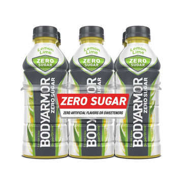BODYARMOR Zero Sugar Lemon Lime Sports Drink, Sugar Free, Low-Calorie, 20 fl oz (Pack of 6)