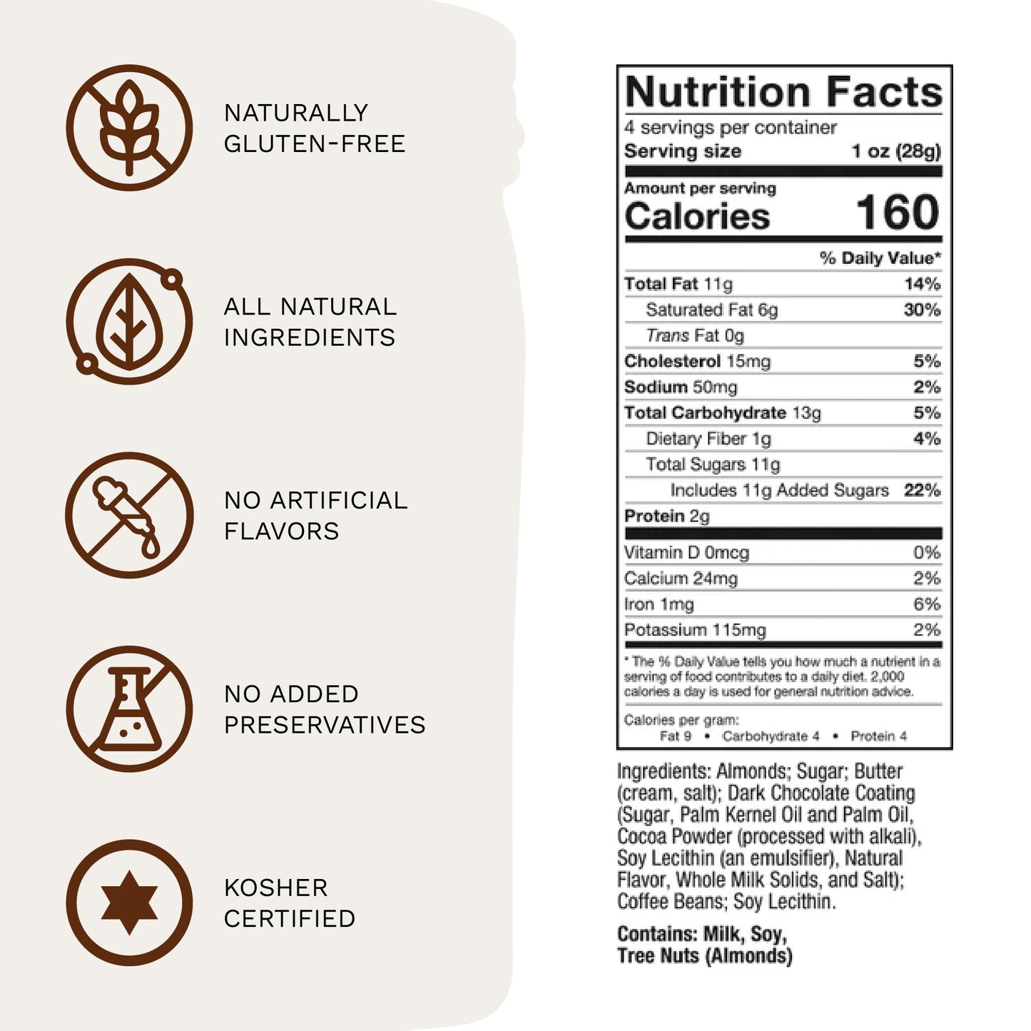 Daves Sweet Tooth Coffee Toffee Snack Pouch, 4 Oz