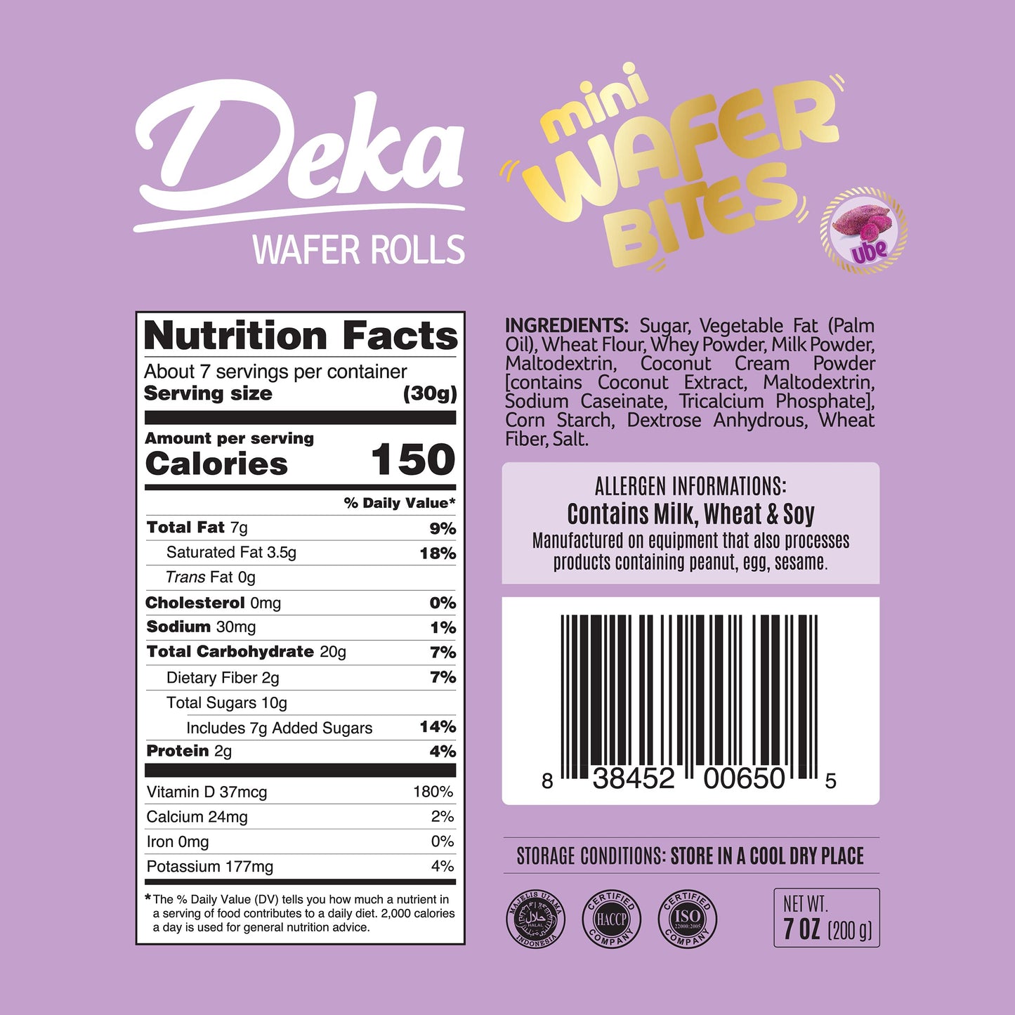 Deka Mini Wafer Bites (Ube, Pack Of 1)