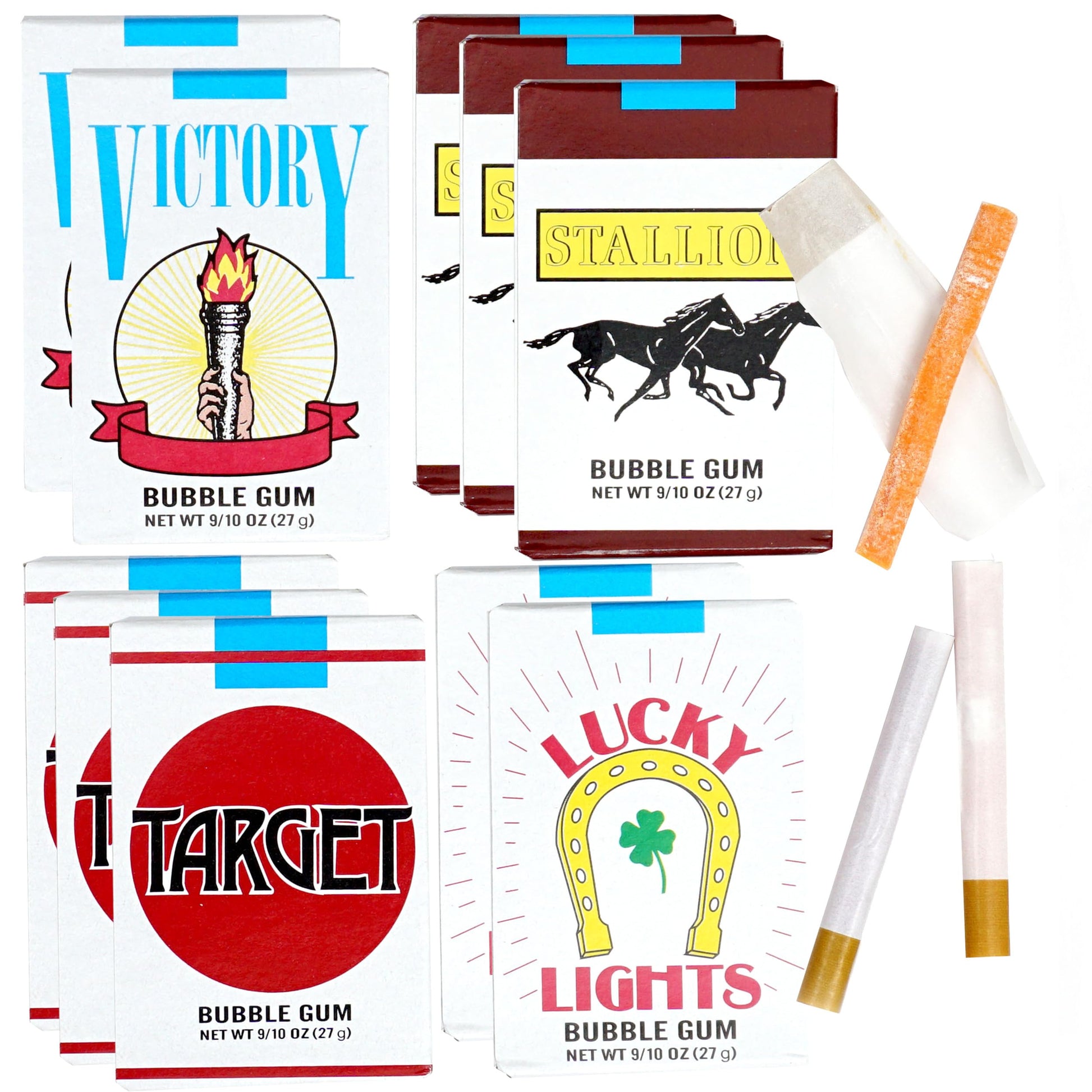 The Hampton Candy Company Bubble Gum Cigarettes, 10 Pack, Pink