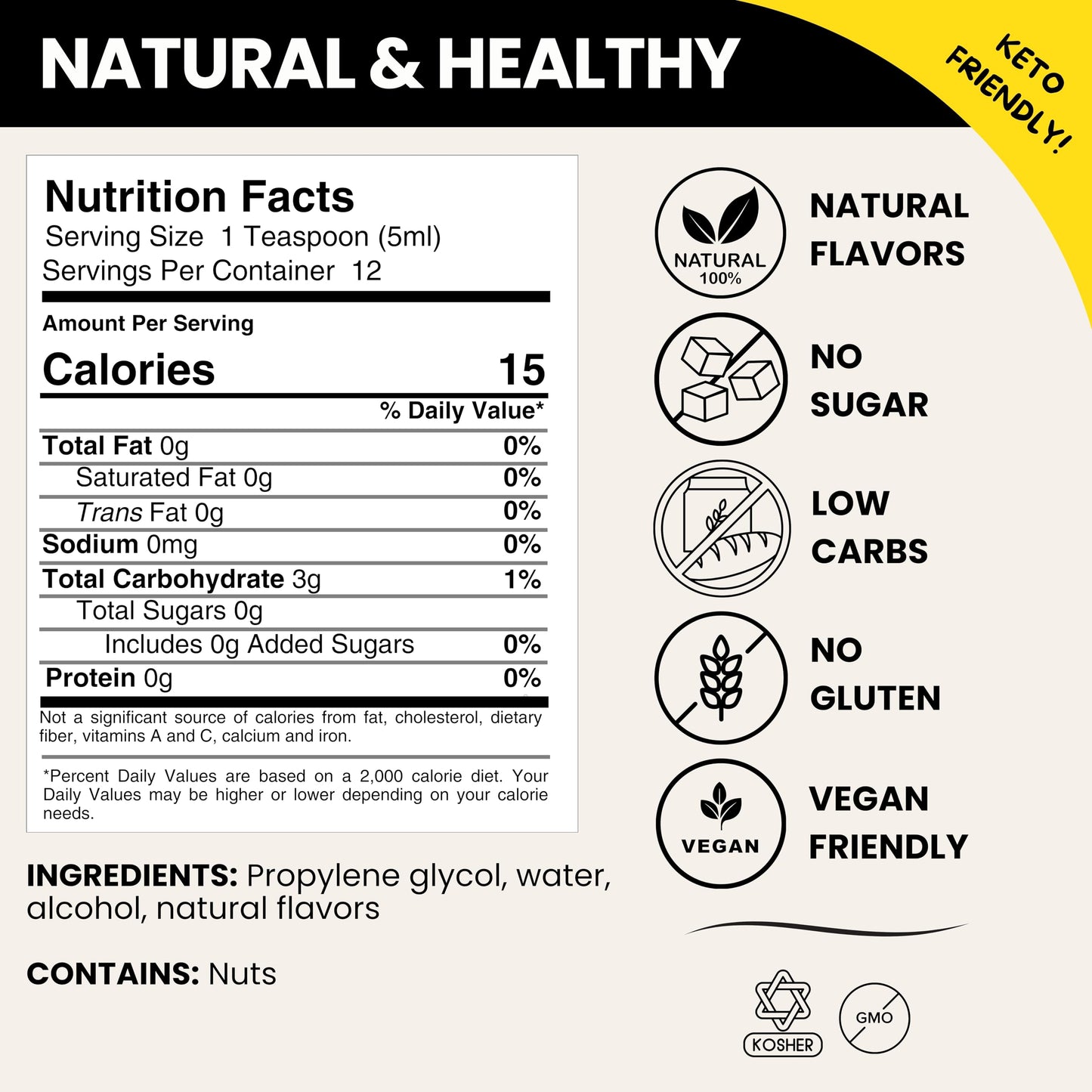 Natural Hazelnut Extract - 2 Oz - Water-Soluble - By Harvest Moon Delights - Hazelnut Extract For Baking, Ice Cream, Drinks, And