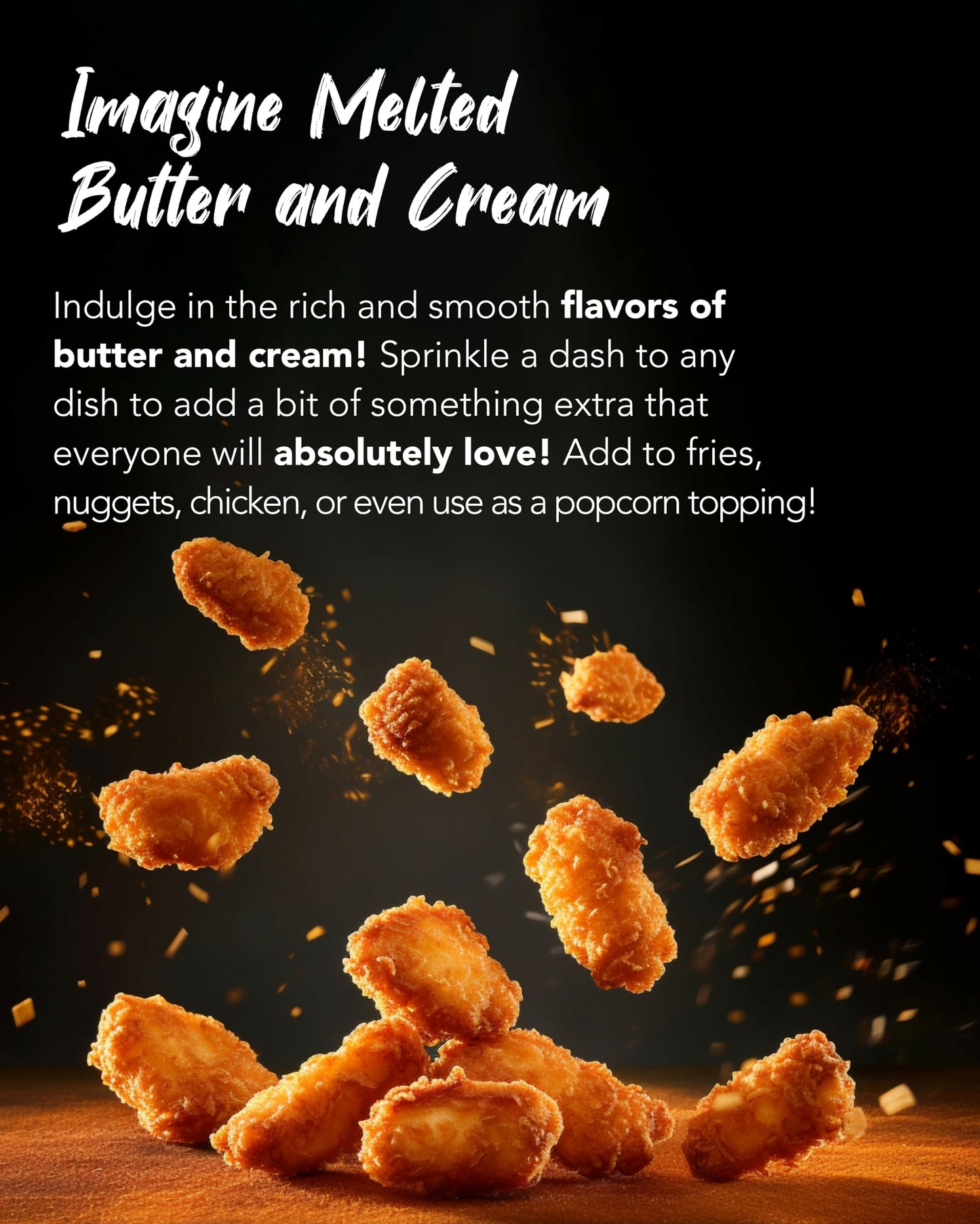 Funtable Cream Butter Seasoning (4.2Oz) - Sweet & Creamy Butter Flavor Powder, Easy To Use Perfect Seasoning For Chicken, Nugget