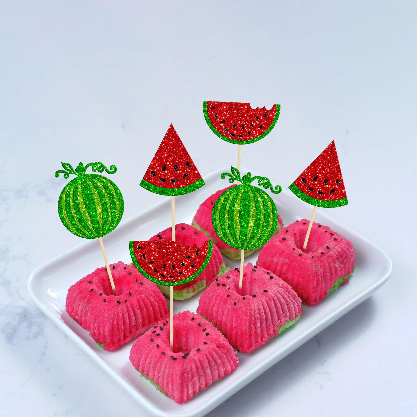 24Pcs Watermelon Cupcake Toppers One In A Melon Cupcake Picks Watermelon Fruit Cake Topper Decorations For Baby Girl Birthday Pa