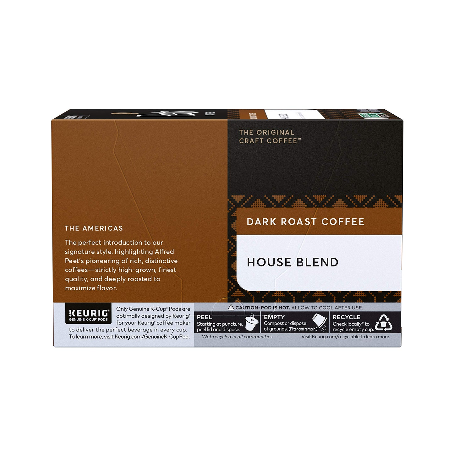 Peets Coffee House Blend K-Cup Coffee Pods, Dark Roast, 10 Count, Compatible with Keurig malt-inspired