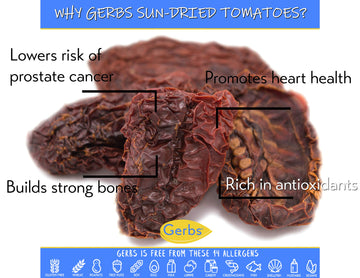 GERBS Sun Dried Tomatoes 2 LBS. Sea Salted | Freshly Dehydrated Resealable Bulk Bag | Top Food Allergy Free | Sulfur Dioxide Fre