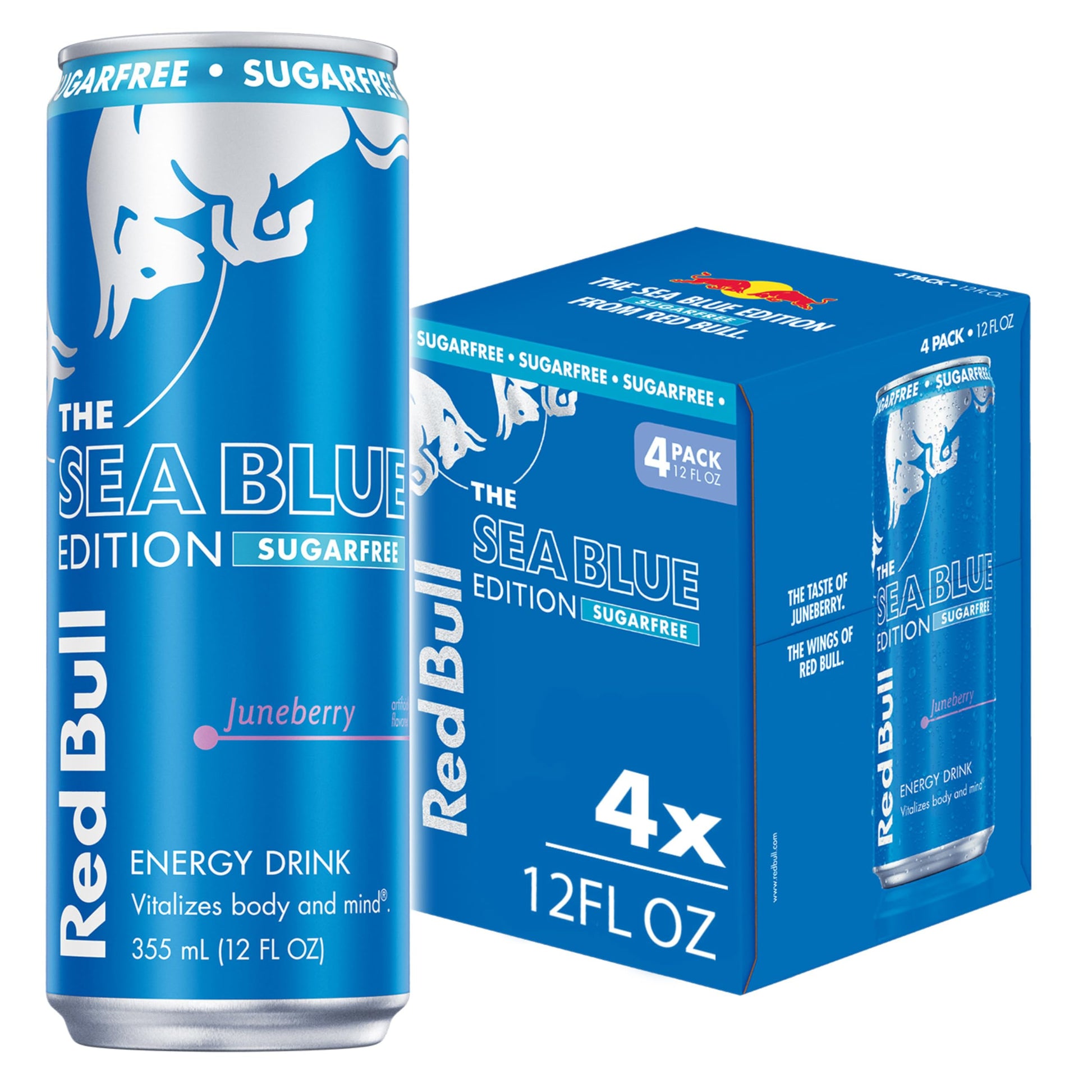 Red Bull Sugar-Free Energy Drink, Juneberry Flavor, 80mg Caffeine, 12 Fl Oz, Pack of 4 Cans