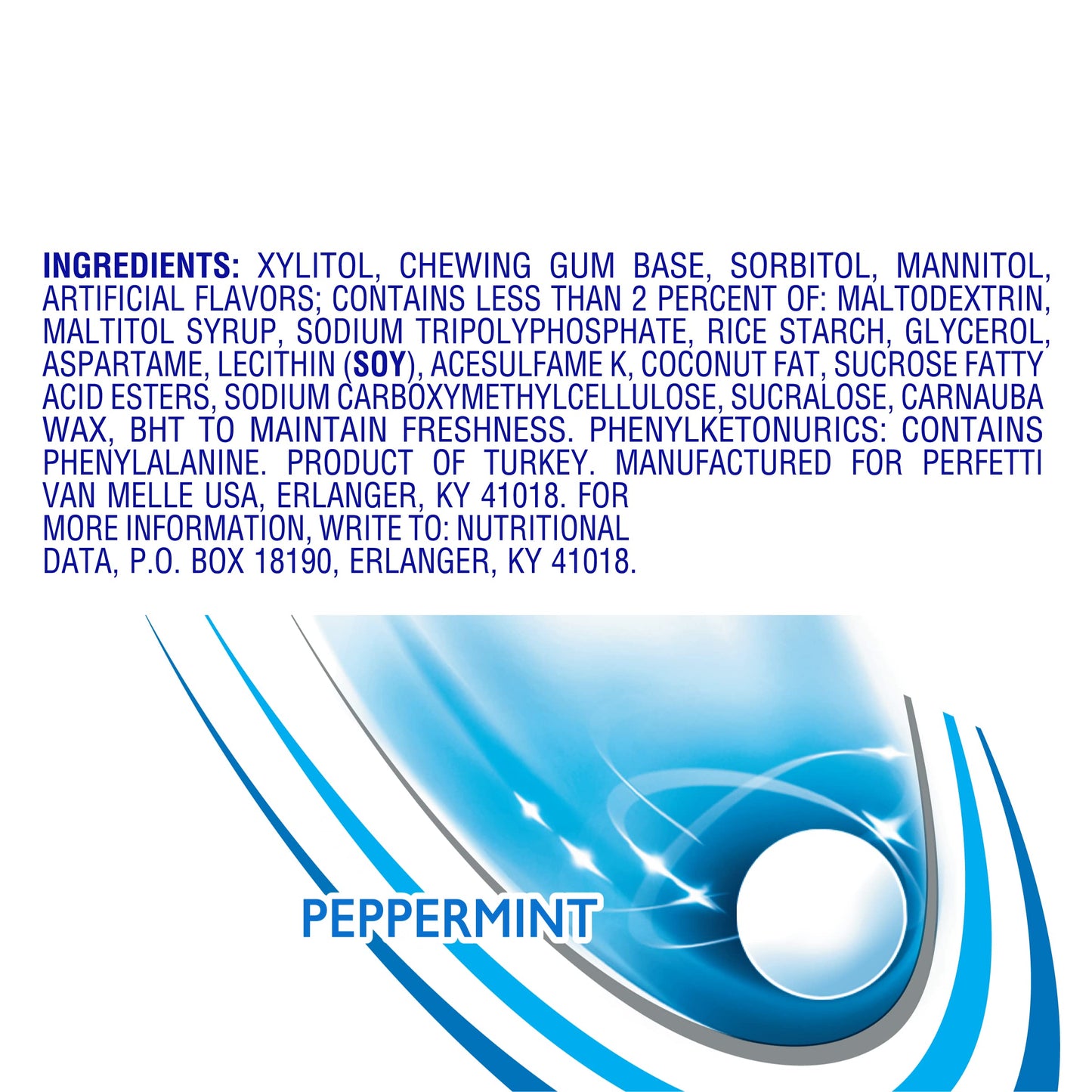 Mentos Always White Peppermint Sugar Free Gum with Xylitol Sweetener, 100 Count Bottle, 4 Bottles