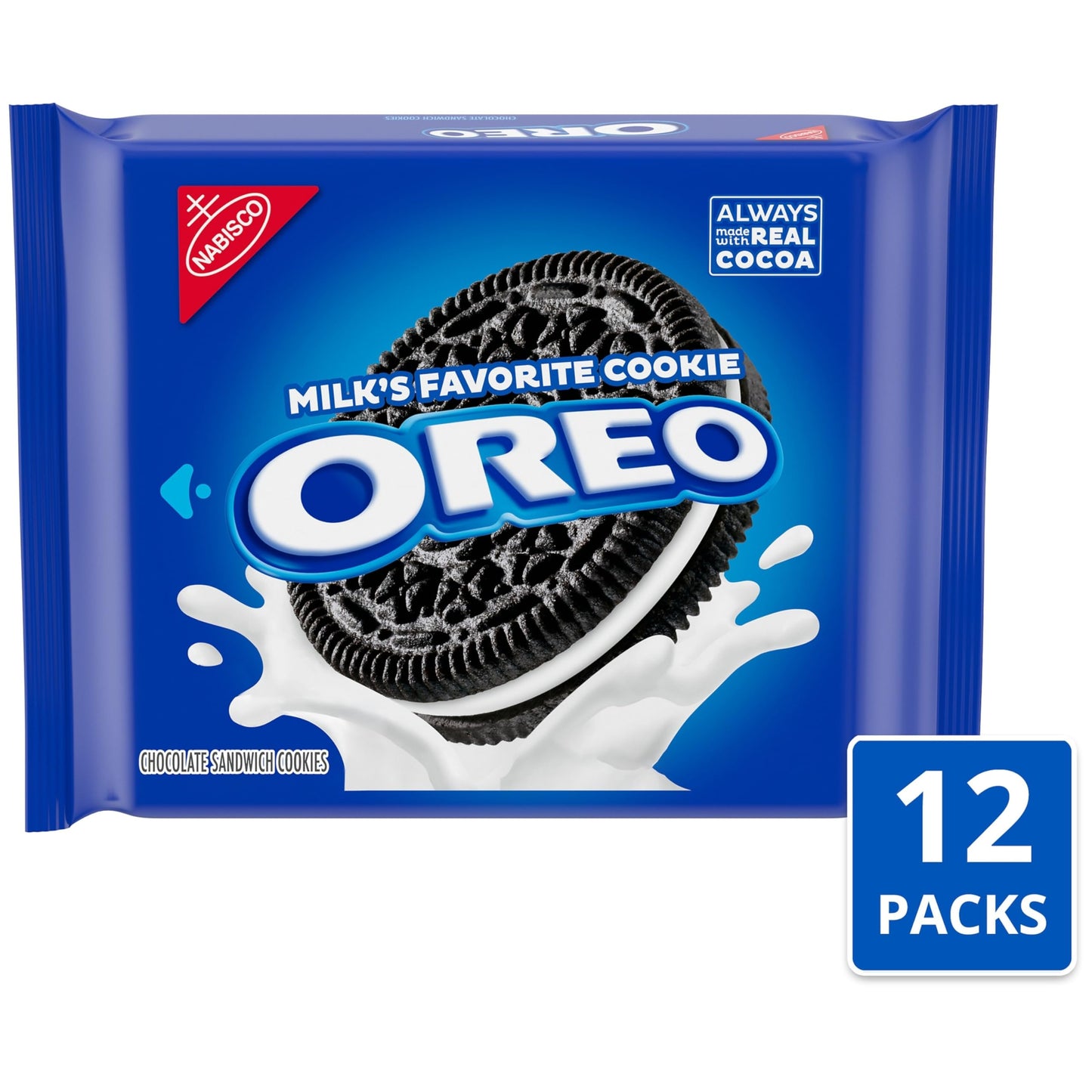 Oreo Chocolate Sandwich Cookies, 12 - 13.29 Oz Packs