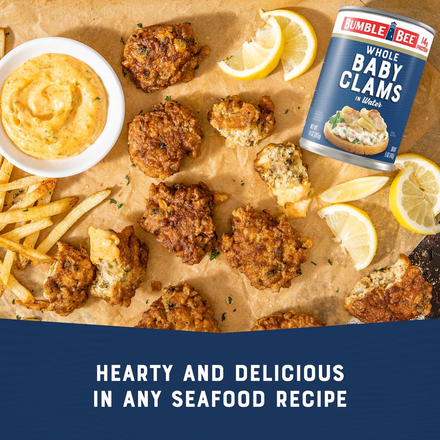 Bumble Bee Whole Baby Canned Clams - Ready to Eat - 10 oz Can - 14g Protein - Gluten Free