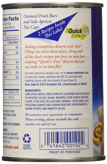 Solo Apricot Cake And Pastry Filling, 12 Ounce (Pack Of 6)