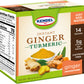 Kendel Instant Ginger Tea, Ginger-Tumeric Unsweetened, Caffeine Free, Non-GMO, 14 Tea Bags