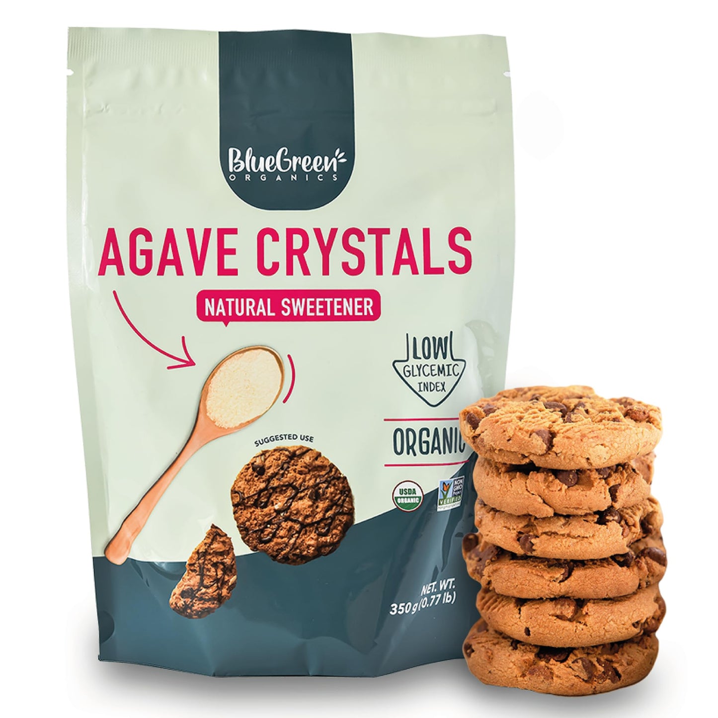 BLUE GREEN ORGANICS | Agave Crystals | Agave | Keto | Vegan | Gluten Free |Sugar alternative |Low carb | Sweetener | Family-frie
