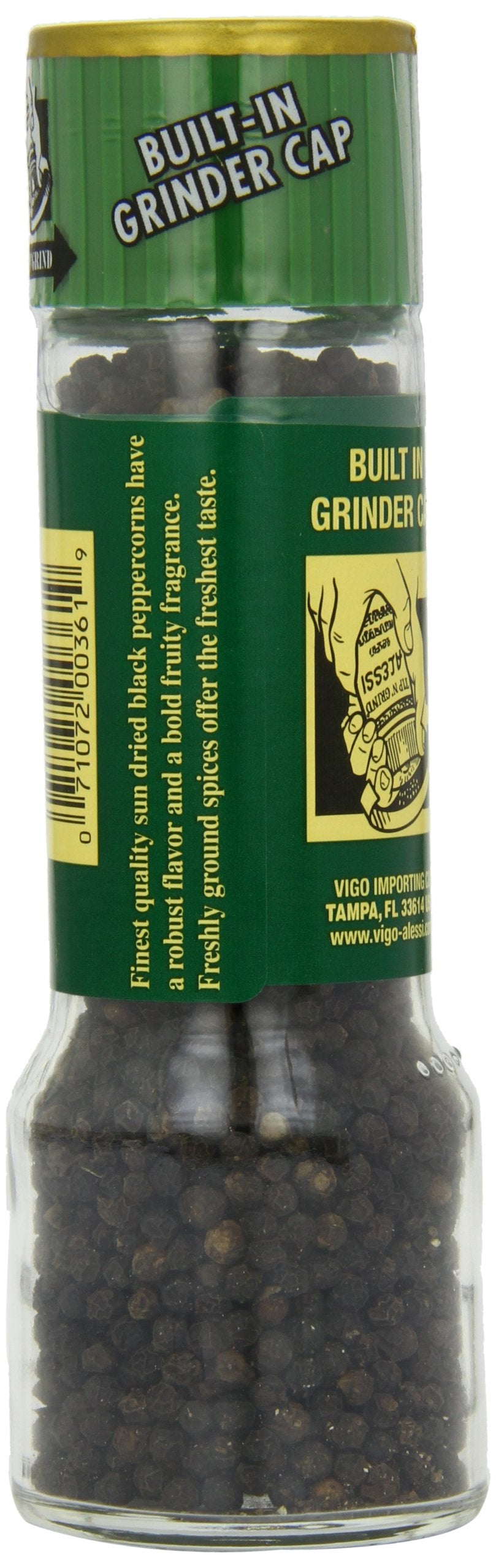 Alessi Black Peppercorn Grinder, 2.64 oz (Pack of 6)