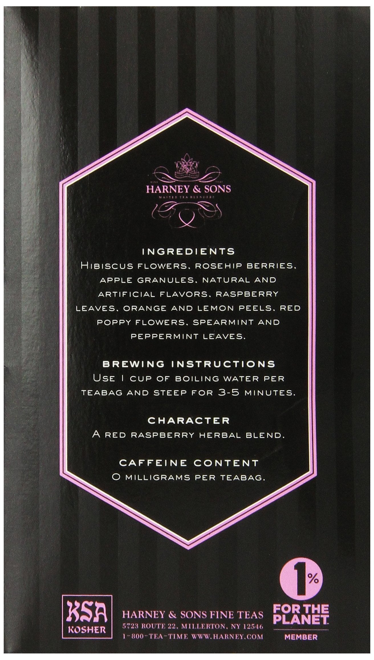 Harney & Sons Herbal Tea, Red Raspberry, 20 Tea Bags, 1.29 Oz