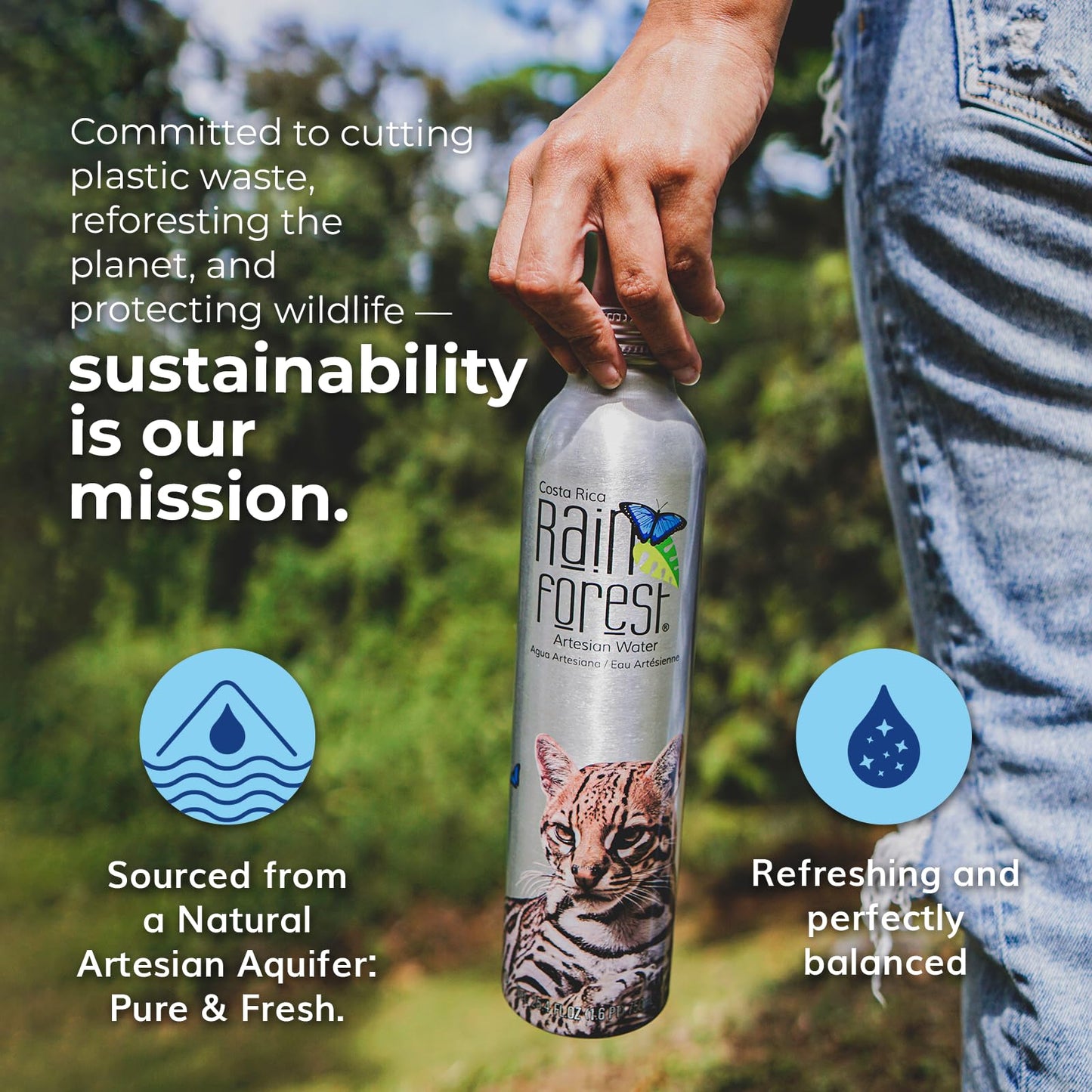 Rainforest Artesian Still Water | Pallet of 111 Boxes - 1 332 Reusable Aluminum Water Bottles (750 ml / 25.36 oz Each) | Eco-Friendly & Sustainable Packaging | Pure Water from a Natural Aquifer