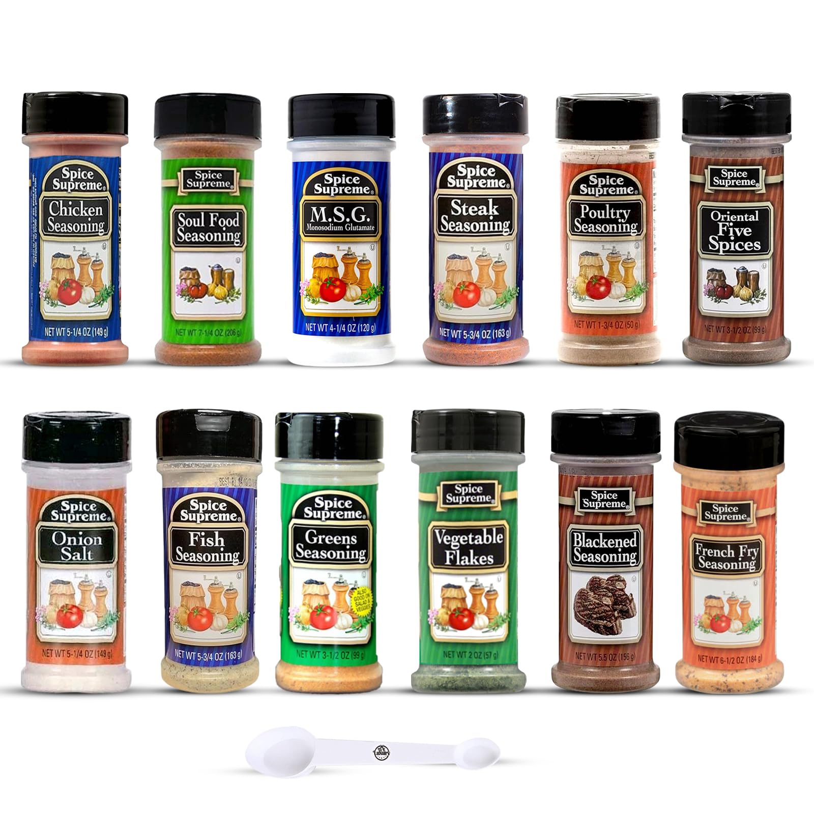 Seasonings And Spices For Cooking - 12 Piece Spice Supreme Gift Set Plus D.F. Stylish Measuring Spoon