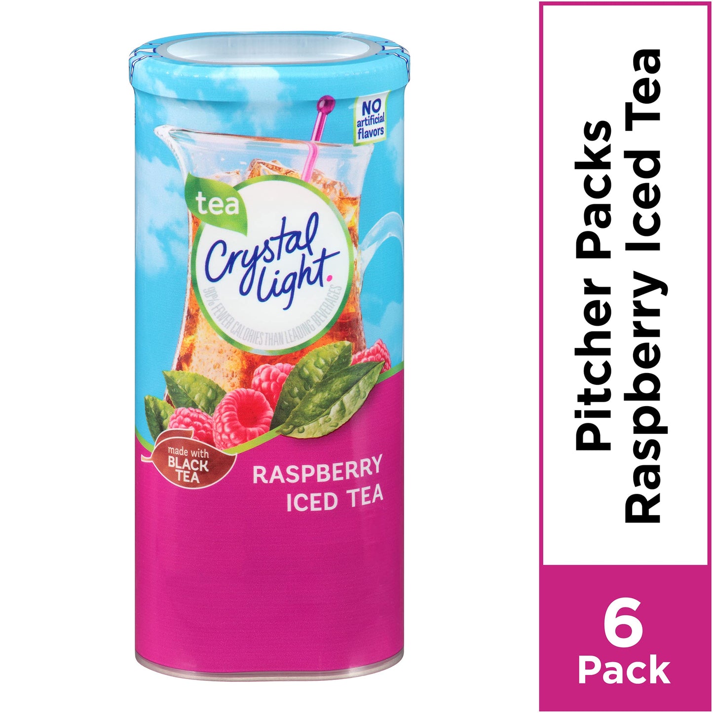 Crystal Light Raspberry Iced Tea, 12-Quart 1.6-Ounce Canister (Pack Of 8)