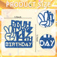 Embhhor Bruh It'S My 14Th Birthday Cake Topper, Dude Bro I'M 14, Teen Boys Happy 14Th Birthday Party Cake Decorations, Blue Glit