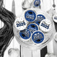 Blue Graduation Party Stickers For Kisses Candy, Chocolate Drops, 2025 Grad Party Favors - 180 Count