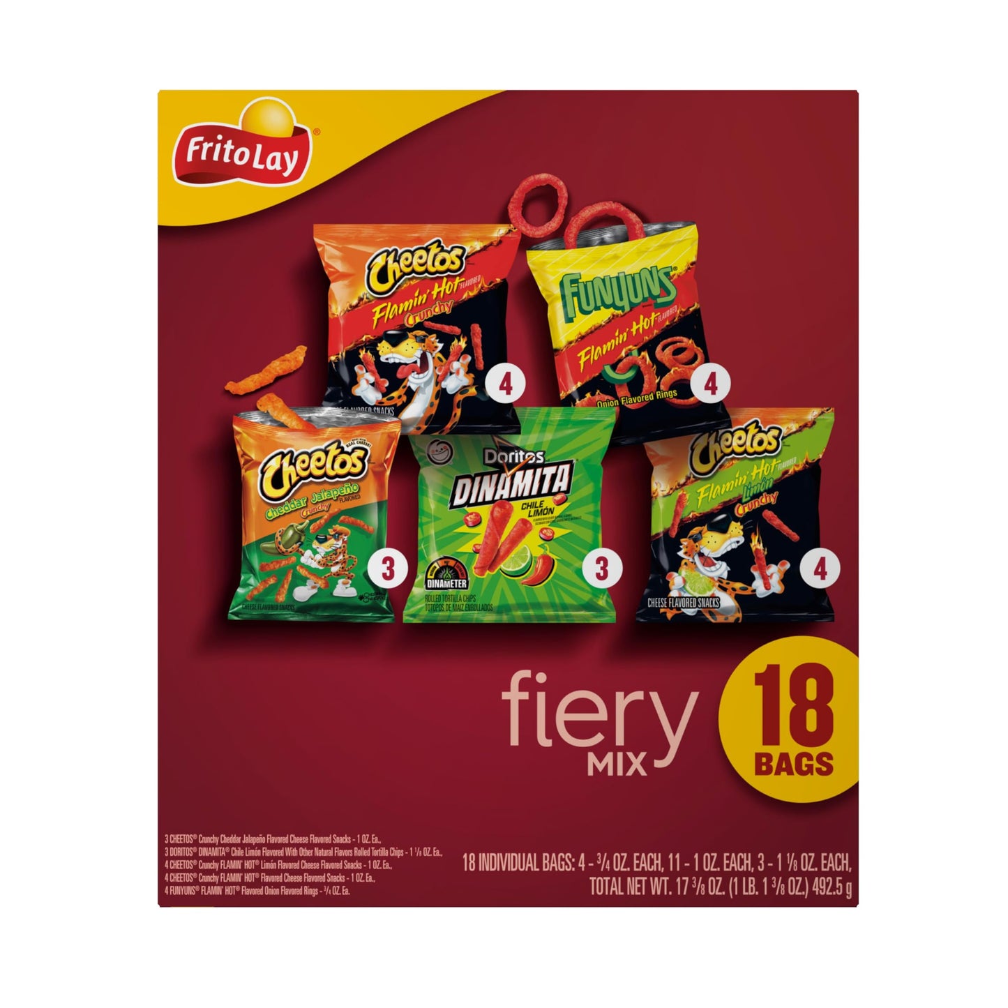 Frito-Lay Fiery Mix Variety Pack Box 18ct