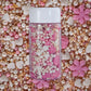 Confect Edible Cake Topping Sprinkles Mix, Vegan & Gluten-Free, Pink, Gold & White, 4.2 Oz