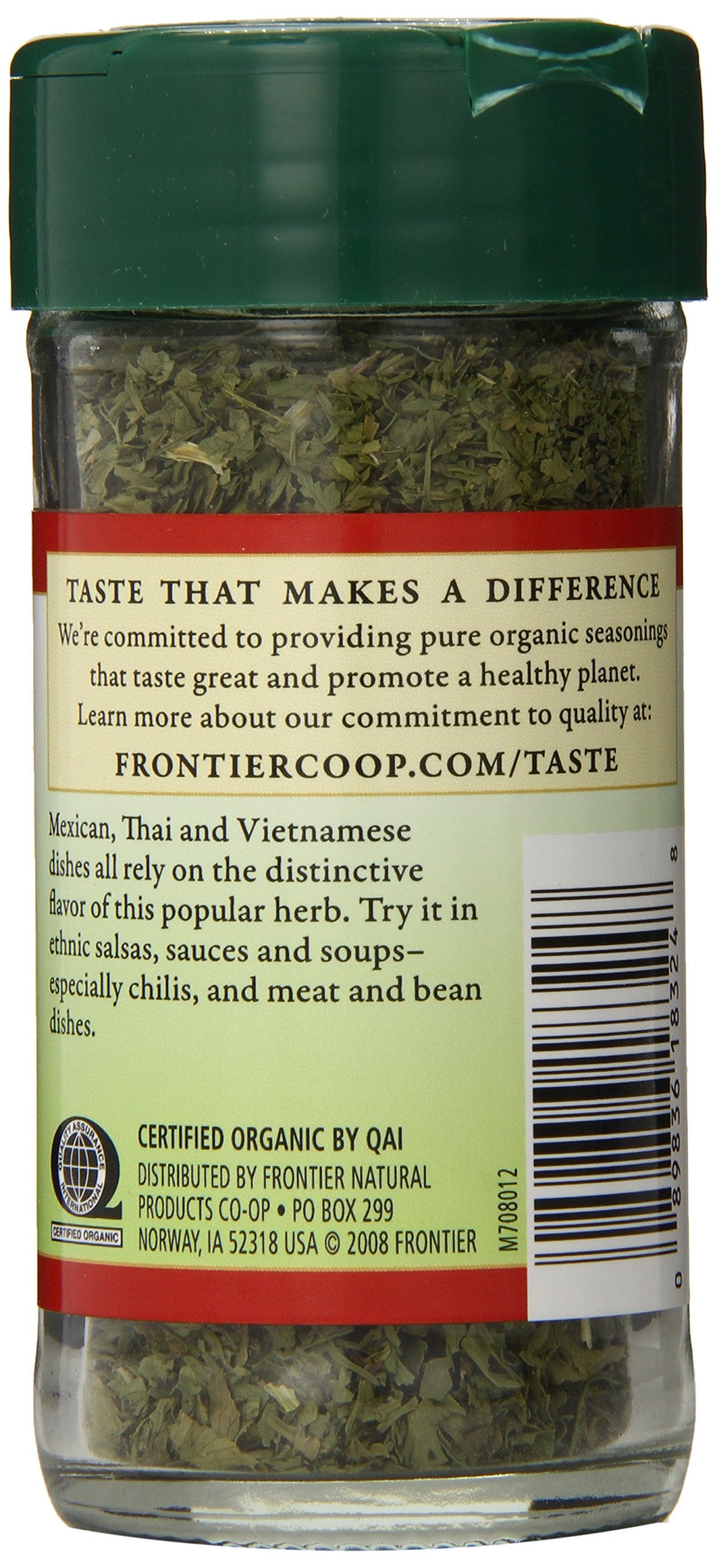 Frontier Organic Cilantro Leaf Flakes, 0.56-Ounce Container (Pack of 6)