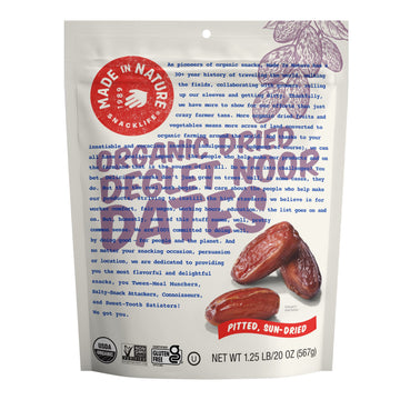 Made in Nature Organic Dried Fruit, Deglet Noor Dates, 20oz Bag - Non-GMO, Unsulfured Vegan Snack